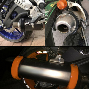 Universal προστατευτικό εξάτμισης μοτοσικλέτας 100mm-160mm Προστατευτικό στρογγυλό κάλυμμα εξάτμισης οβάλ κονσέρβα Αξεσουάρ Αντιπτωτικό κάλυμμα δακτυλίου κινητήρα F7H2