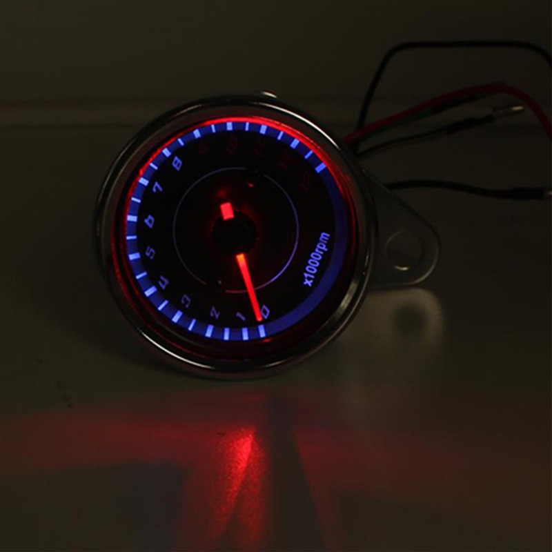 Univerzálny otáčkomer DC 12V s LED podsvietením, digitálny ukazovateľ otáčok pre motocykle, elektronický tachometer s otáčkomerom 13 000 ot./min.