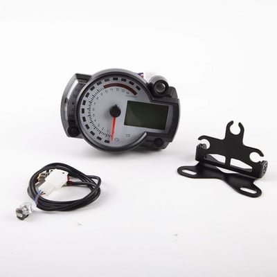 KOSO RX2N Tachometer Palivomer LCD Digitálny motocyklový počítadlo kilometrov Nastaviteľný rýchlomer MAX 299 KM/H 7-farebný displej
