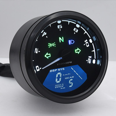 12000RPM Motorcycle Speedometer With Tachometer 1-4 Cylinders LCD Digital Gauge For Motorbike Motorcycle Sensor Set