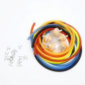 6 mm motociklo dujų kuro filtras benzino vamzdžio žarnos linija + 4 spaustukai motociklo paspirtukas purvo dviratis geltona raudona mėlyna žalia