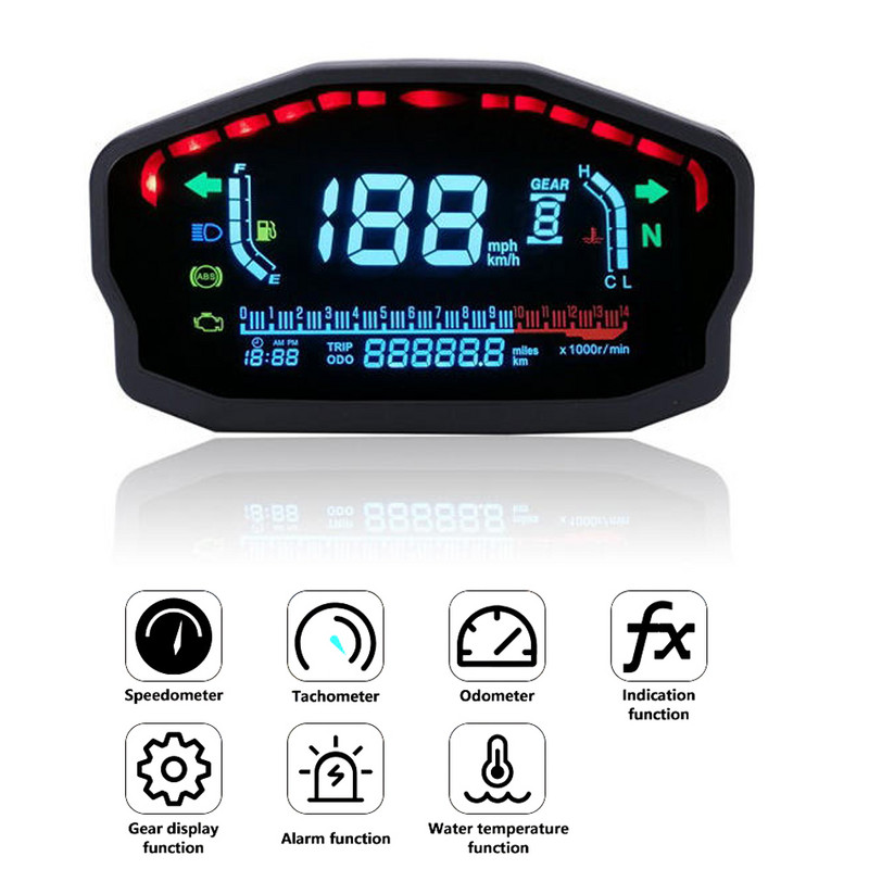 Panou Digital Dash Motocicletă pentru Honda Ducati Kawasaki Suzuki Universal LED LCD Vitezometru Odometru 1,2,4 Cilindri