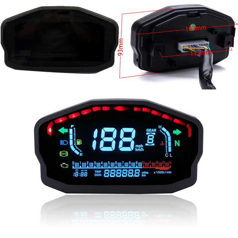 Panou Digital Dash Motocicletă pentru Honda Ducati Kawasaki Suzuki Universal LED LCD Vitezometru Odometru 1,2,4 Cilindri