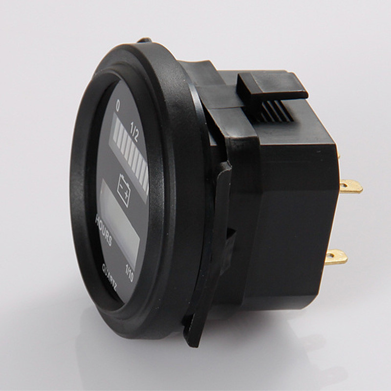 Kerek LCD óramérő LED-es akkumulátorjelzővel, 12V 24V 36V 48V 72V golfautó traktorseprőhöz