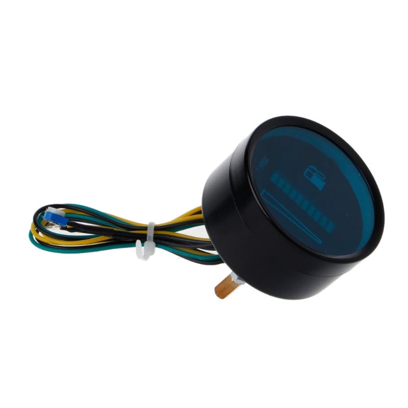 2" 52 mm univerzálny ukazovateľ hladiny paliva do auta a motocykla s 8 LED svetelnými indikátormi, 12V kukla