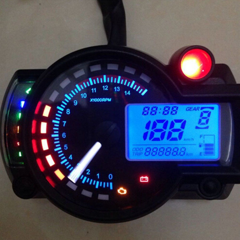 Vitezometru pentru motocicletă, 7 culori, LCD, odometru digital, pentru KOSO RX2N MAX 299KM/H Motocicletă, tablou de bord, contor de viteză