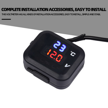 Universal For KOSO NMAX PCX Motorcycle Temperature Water Meter Voltmeter Marker Voltage Digital Display Thermometer Charger USB