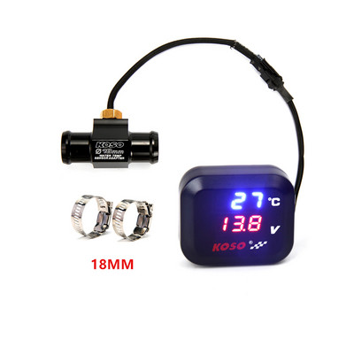 Contor de temperatură a apei universal KOSO pentru motocicletă nouă Voltmetru Încărcare USB Contor rezistent la apă trei în unu