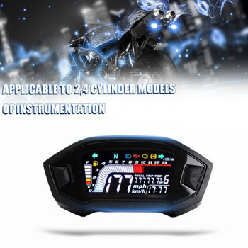Мотоциклетен LED регулируем скоростомер Допълнителна подсветка Цифров одиметър Тахометър Измервател на арматурното табло за 1,2,4 цилиндър