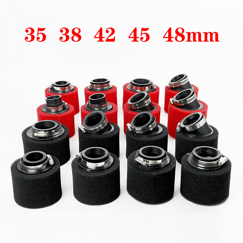 Juodos raudonos putplasčio oro filtras 35mm 38mm 42mm 45mm 48mm kempinės valiklis mopedo motorolerio visureigio motociklui