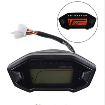 Universal Motorcycle LCD Digital 13000rpm Ταχύμετρο οπίσθιου φωτισμού Μηχανοκίνητο όχημα για 2-4 κυλίνδρους Μετρητής χιλιομετρητής 7 χρωμάτων Προσαρμογή