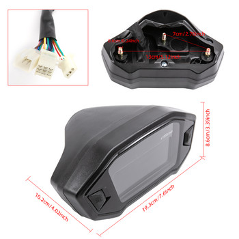 Universal Motorcycle LCD Digital 13000rpm Ταχύμετρο οπίσθιου φωτισμού Μηχανοκίνητο όχημα για 2-4 κυλίνδρους Μετρητής χιλιομετρητής 7 χρωμάτων Προσαρμογή