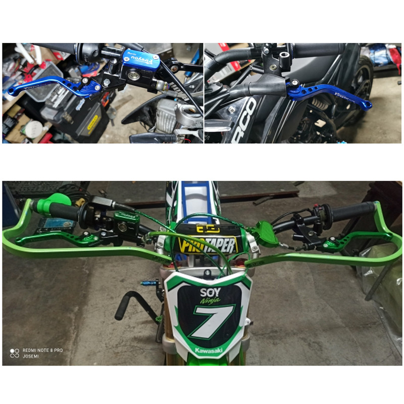 Fireyouracing būgninių stabdžių troso sankabos linija pagrindinio cilindro stabdžių svirties rinkinys Universalus Raudona Žalia Mėlyna Yamaha Suzuki 22mm