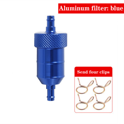 6 boja Univerzalni 8 mm 5/16`` filtar goriva za motocikle Auto Benzin Diesel Inline za motocikle skutere Kromirani aluminijski filtri goriva