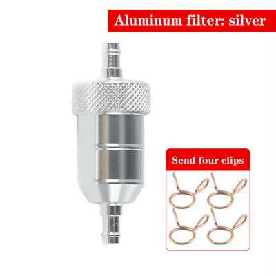 6 boja Univerzalni 8 mm 5/16`` filtar goriva za motocikle Auto Benzin Diesel Inline za motocikle skutere Kromirani aluminijski filtri goriva
