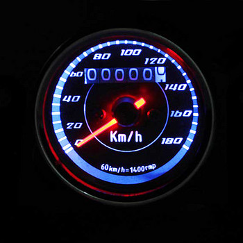 0~180km/h Мотоциклет Скутер Скоростомер Сребърен LED Backlit Speedometer Одометър Габарит инструмент за Suzuki Honda Kawasaki