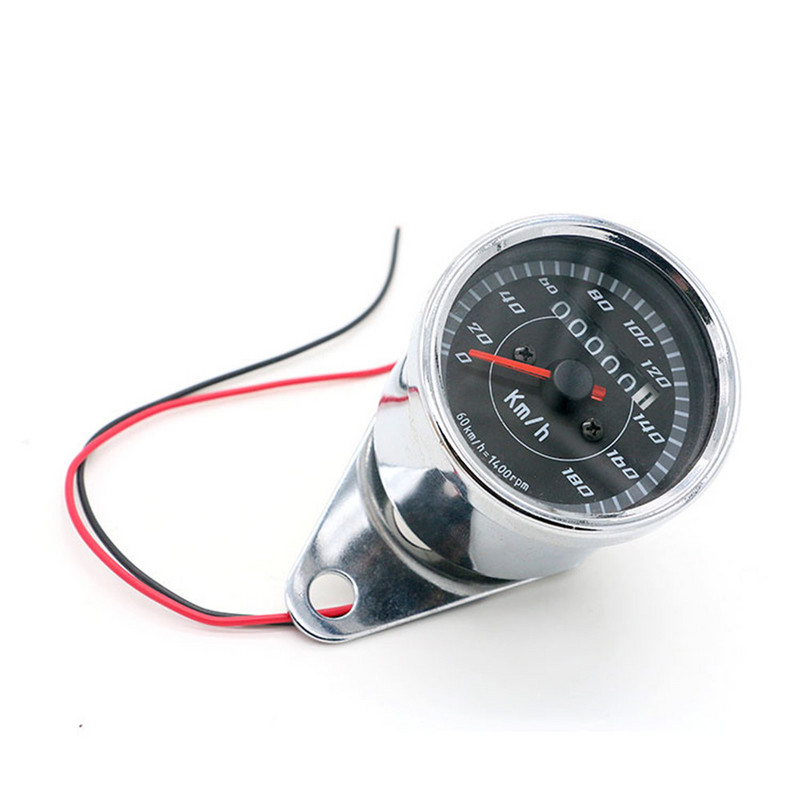 0~180km/h Motocykel Scooter Rýchlomer Strieborný LED podsvietený rýchlomer Ukazovateľ kilometrov pre Suzuki Honda Kawasaki