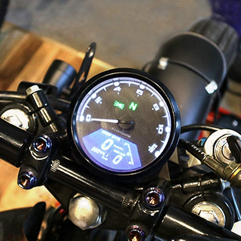 12V motocyklový LCD digitálny tachometer rýchlomer počítadlo kilometrov 12000 ot./min. km/h/mph ukazovateľ pre motocykle príslušenstvo k motocyklom