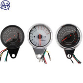 Drop Shipping univerzális motorkerékpár fordulatszámmérő motorkerékpár háttérvilágítás 12V fordulatszámmérő sebességmérő sebességmérő króm/fekete