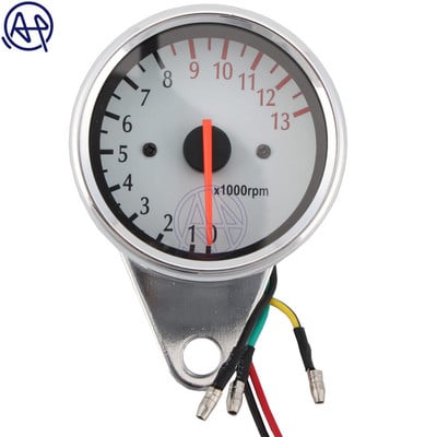 Drop Shipping univerzális motorkerékpár fordulatszámmérő motorkerékpár háttérvilágítás 12V fordulatszámmérő sebességmérő sebességmérő króm/fekete