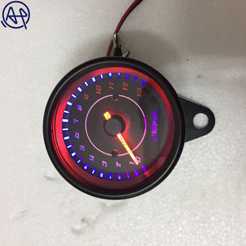 Drop Shipping univerzális motorkerékpár fordulatszámmérő motorkerékpár háttérvilágítás 12V fordulatszámmérő sebességmérő sebességmérő króm/fekete