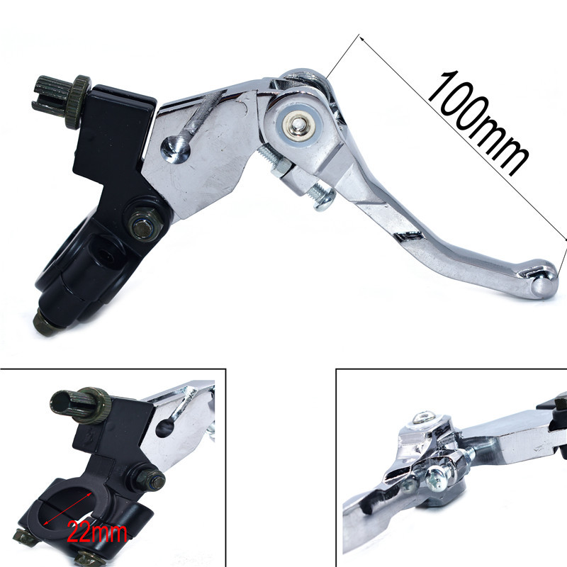Chrómová skladacia spojková brzdová páka pre Pit Dirt Bike 140cc, 125cc, 110cc, pre riadidlá 7/8", vhodné pre Atomik Dhz, Orion, Bosuer BSE