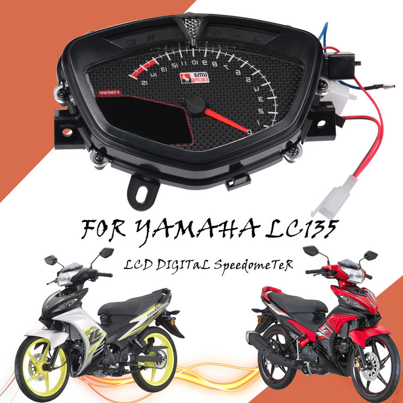 7-farebný motocyklový otáčkomer, digitálny počítadlo kilometrov, rýchlomer, ukazovateľ moto prístrojov, displej prevodového stupňa pre Yamaha LC135 LC 135