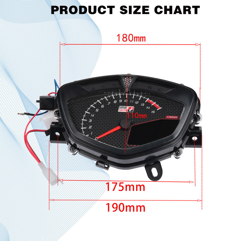 7-farebný motocyklový otáčkomer, digitálny počítadlo kilometrov, rýchlomer, ukazovateľ moto prístrojov, displej prevodového stupňa pre Yamaha LC135 LC 135