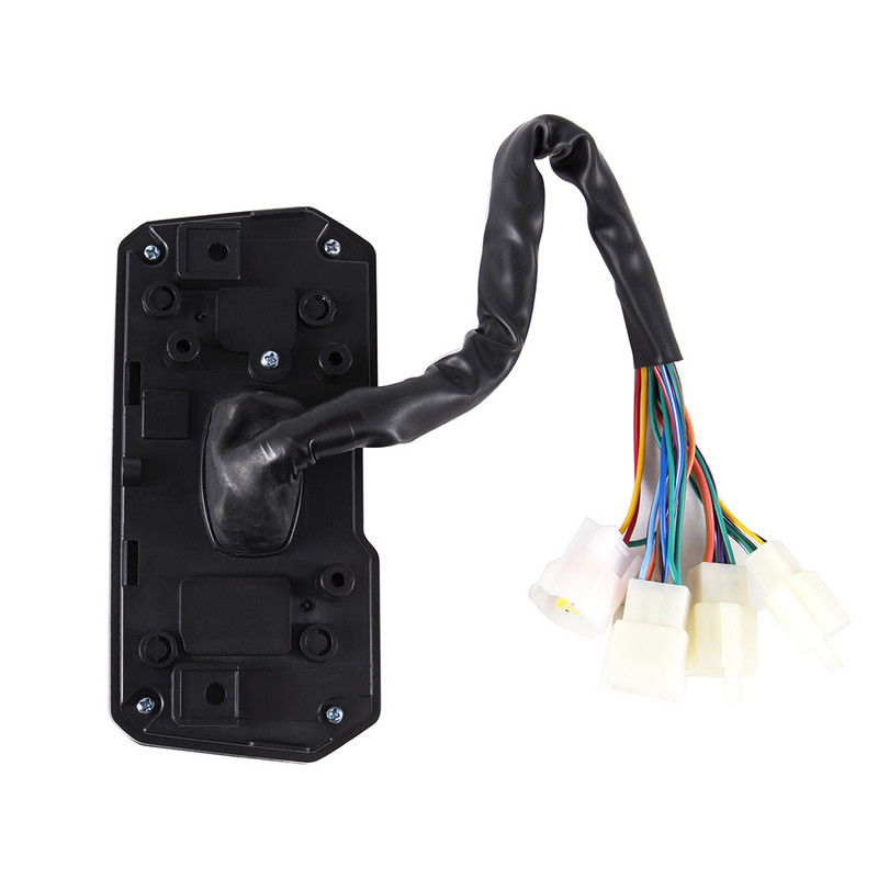 Univerzális motorkerékpár LCD digitális sebességmérő kilométer-számláló háttérvilágítású motorkerékpár kilométer-számláló 12000RPM 6 fokozat 2, 4 hengeres mérőhöz