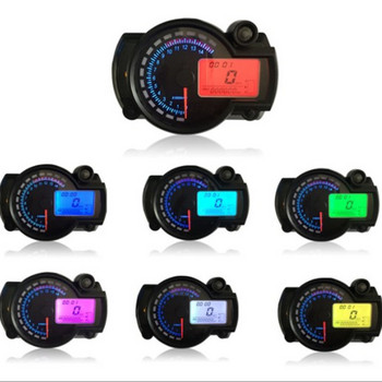 Universal Ταχύμετρο Μοτοσικλέτας Ταχόμετρο Μετρητής χιλιομέτρου MAX 299KM/H 7 Χρώματα LCD Ψηφιακό ρυθμιζόμενο όργανο ταμπλό Moto