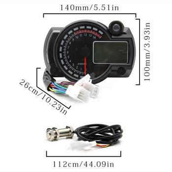 Универсален мотоциклетен скоростомер Тахометър Одометър MAX 299KM/H 7 цвята LCD Цифров регулируем Мото табло Инструмент