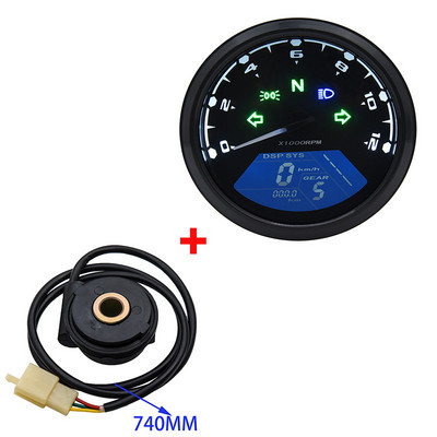 Cel mai nou vitezometru universal pentru motocicletă Tahometru 1-4 cilindri Indicator pentru motociclete 12000 RMP Indicator digital LCD Accesorii pentru moto