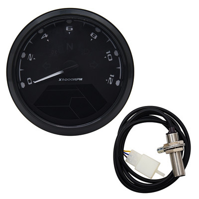 Cel mai nou vitezometru universal pentru motocicletă Tahometru 1-4 cilindri Indicator pentru motociclete 12000 RMP Indicator digital LCD Accesorii pentru moto