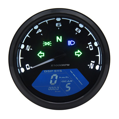 Cel mai nou vitezometru universal pentru motocicletă Tahometru 1-4 cilindri Indicator pentru motociclete 12000 RMP Indicator digital LCD Accesorii pentru moto