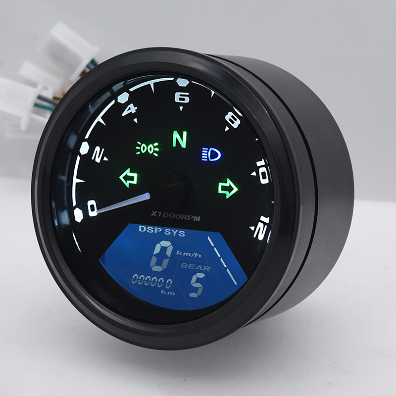 Cel mai nou vitezometru universal pentru motocicletă Tahometru 1-4 cilindri Indicator pentru motociclete 12000 RMP Indicator digital LCD Accesorii pentru moto