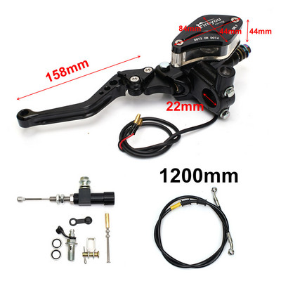 22 mm motocikla CNC hidrauliskā sajūga komplekta sviras galvenā cilindra adīšanas eļļas šļūtene sacīkstēm Yamaha Kawasaki Honda Suzuki Motos