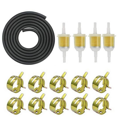 1 set elemenata filtera za benzin za motocikle s cijevima za ulje, čašama za ulje, stezaljkama za cijevi za skutere, dijelove motocikla za terenska vozila