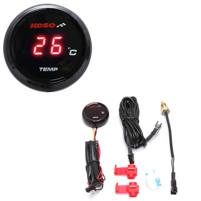Set de senzori adaptor pentru contorul de temperatură a apei Koso rotund pentru indicatorul de temperatură a apei pentru motocicleta Yamaha NMAX TMAX XMAX, afișaj 0 ~ 120 de grade