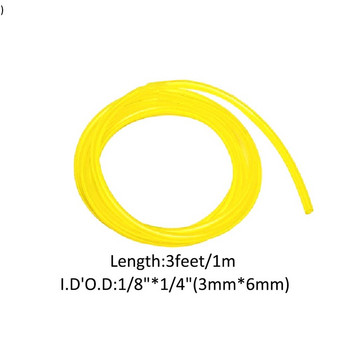 Κίτρινο σωλήνα φίλτρου καυσίμου γραμμής φίλτρου πετρελαίου Ανταλλακτικά ντεπόζιτου καυσίμου μοτοσικλέτας Διάμετρος καυσίμου μοτοσικλέτας Εσωτερική διάμετρος 3mm*5mm 3mm*6mm