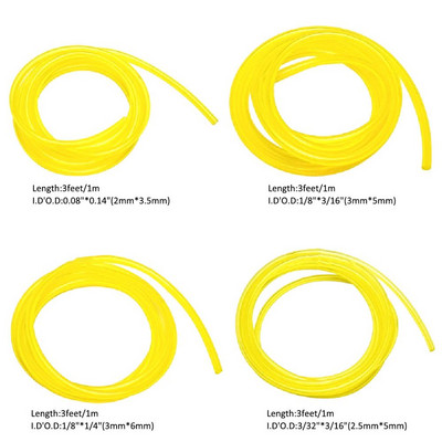 1 metar Žuta cijev Cijev za filtar goriva Cijev za ulje Rezervni dijelovi spremnika goriva Motocikl Bicikl Gorivo Promjer Unutarnji promjer 3mm*5mm 3mm*6mm