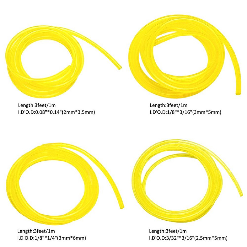 1 metar Žuta cijev Cijev za filtar goriva Cijev za ulje Rezervni dijelovi spremnika goriva Motocikl Bicikl Gorivo Promjer Unutarnji promjer 3mm*5mm 3mm*6mm