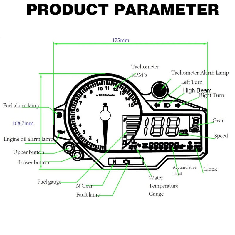 Univerzálny počítadlo kilometrov pre motocykle pre 1, 2, 4 valce, tachometer pre štvorkolky, LCD digitálny rýchlomer, počítadlo kilometrov pre BMW, KAWASAKI, SUZUKI, HONDA