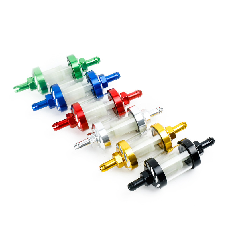 8 mm/0,31 sklenený benzínový filter na vykurovací olej s klipmi, spínač palivovej hadice, univerzálny pre motocykel, Dirt Pit bike, Gy6, Kayo CRF, ATV