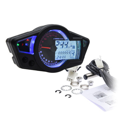 Digitálny LCD tachometer pre motocykle, otáčkomer, prístroje 10"-21" 500ohmov, 14000/11000 ot./min.
