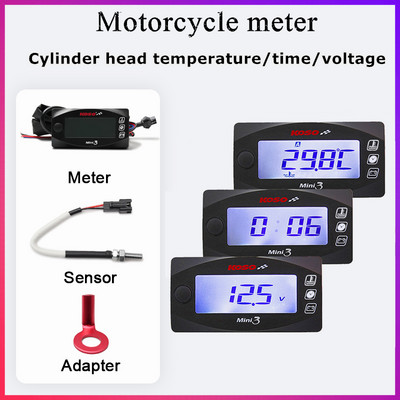 Voltmeter Koso, časovač teploty hlavy valcov pre cb500x, nmax125, XMAX250, 300, NMAX, CB 400, teplomer na motocykle