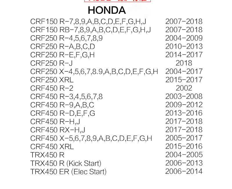 D47 motorkerékpár motorolajszűrők Honda CRF250R 450R CRF150 TRX450 légelem szűrőhöz