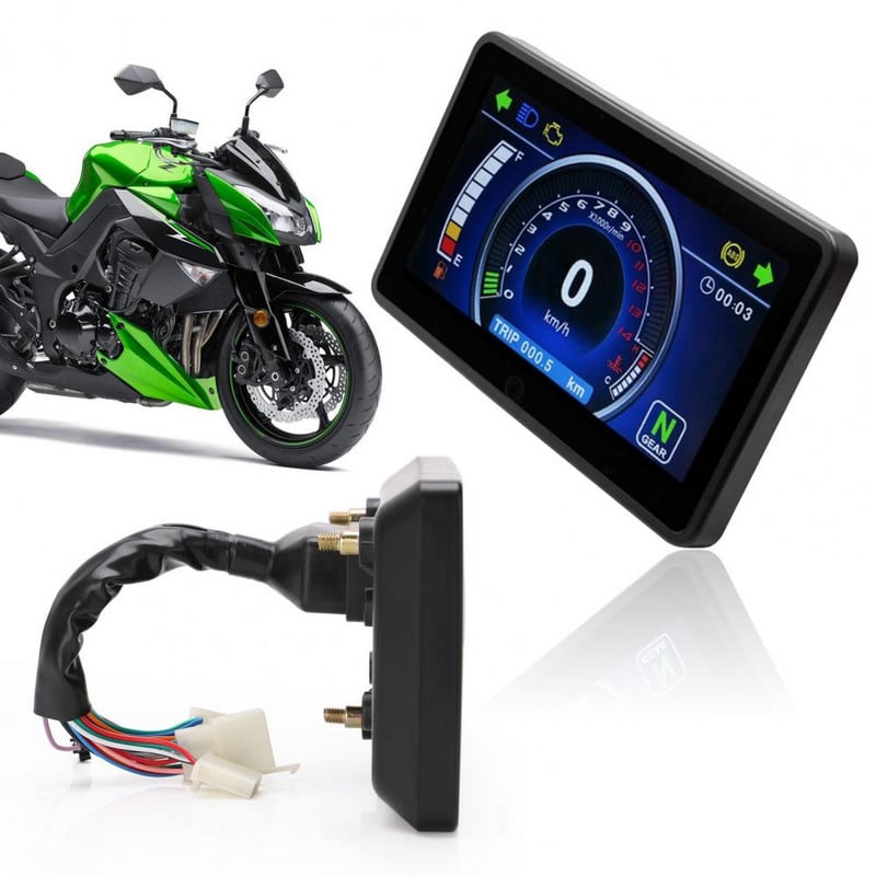 12V motocyklový merač upravený LCD displej ukazovateľ rýchlomeru počítadlo kilometrov otáčkomer pre bezpečné jazdné príslušenstvo