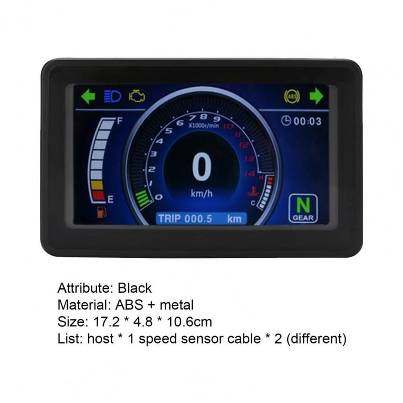 12V motocyklový merač upravený LCD displej ukazovateľ rýchlomeru počítadlo kilometrov otáčkomer pre bezpečné jazdné príslušenstvo