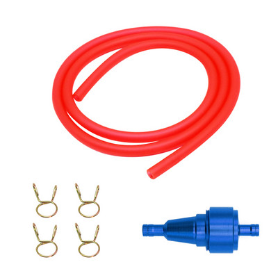 ZS Racing 6 mm-es motorkerékpár belső üzemanyagszűrő benzinszűrők + benzin üzemanyagcső tömlő + kapcsok motoros robogó koszos kerékpárhoz