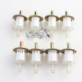 8 ks univerzálny filter palivového potrubia pre motocykel, benzín, olej, plyn, olej, 5/16" 8 mm, bronzový kovový kryt pre motocykel, štvorkolku, motokáru